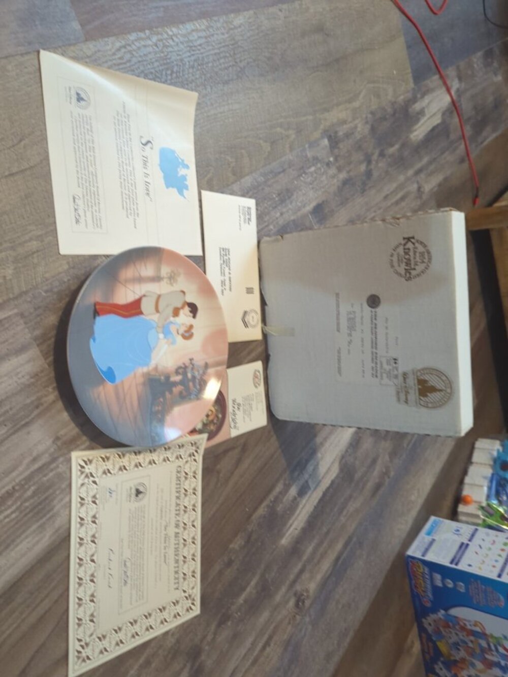 Knowles Disney Cinderella Collectors Plate So This Is Love Coa Box Princess